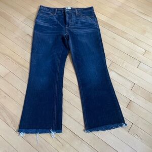 J. Crew Dark Blue Wide-Leg Cropped Jeans